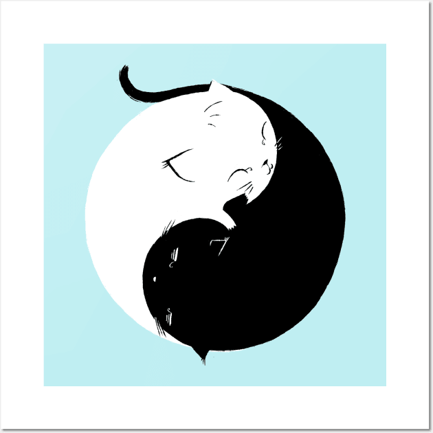 Yin Yang Kittens Wall Art by PopShirts